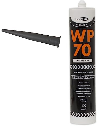 Bond-IT WP70 External Silicone Sealant Low Modulus Window Door Frame 300ml Multicolor Bath Shower Basin Window Frames Quick Drying (Anthracite)