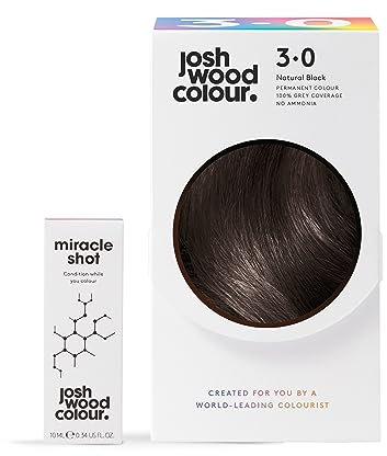 Josh Wood Colour Miracle Kit - Permanent Colour 3.0 and Miracle Shot,62% LESS BREAKAGE, 2.7 TIMES STRONGER HAIR, 38% LESS COLOUR FADE, Covers 100% of grey, Ammonia free