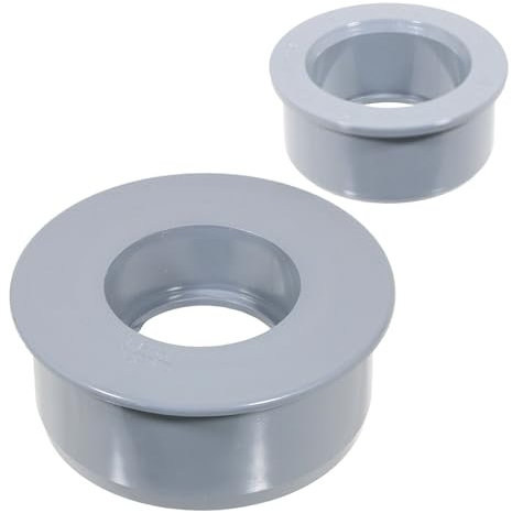SPARES2GO 110mm Soil Pipe Reducer + 40mm Boss Adaptor Solvent Weld Waste Push Fit Seal Kit (Grey)