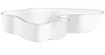 Iittala Schale Aalto aus Mundgeblasen glas in der Farbe Weiß, Maße: 36,5x50x3,9 cm, 1066199