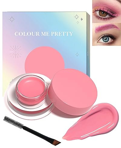 Rosa Eyeliner Creme, Wasserfest Langlebig Matte Gel Eyeliner für Augen, Wangen, Körper, Leicht Anwendbar mit Pinseln, Wischfest Hochpigmentiert Colored Kajalstift Weihnachten Makeup für Cosplay-112