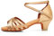 QUNUNOIRE-Scarpa da Ballo, Scarpe da Ballo Latino Morbide e Comode per Bambina con Tacco 4cm Beige 32 EU