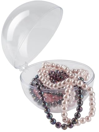 Ideen mit Herz Befüllbare Kugeln zum Aufstellen | mit Klappscharnier | zum Befüllen & Aufbewahren | 9,5cm x 10cm, 4 Stück | transparent | Schmuckaufbewahrung | Dekoration | Plastik-Kugeln zum Basteln