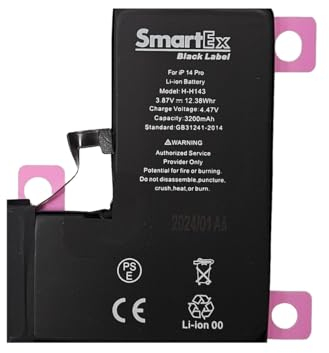 Smartex® Black Label Akku Batterie kompatibel mit iPhone 14 Pro - 3095 mAh | 2 Jahre Garantie