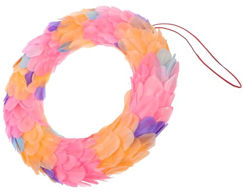 Alipis Osterkranz Mit Federn Ostertürkranz Ostergirlande Schilder Wanddekoration Frühlings-Osterdekorationen Für Tür Wände Fenster Feiertagsdekoration