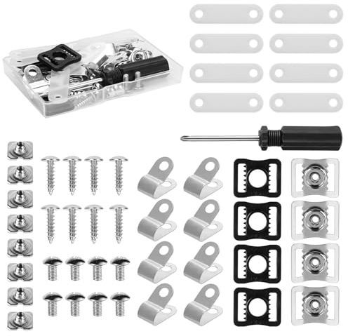 49st Football Helm Zubehör, Football Helm Reparaturset Einschließlich R Förmiger Fußball Visier Clips Gummidichtungen Muttern Football Helm Schrauben Schraubendreher für Softball Hockey