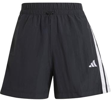 adidas Damen Essentials 3-Stripes Lifestyle Woven Shorts, Black/White, XS