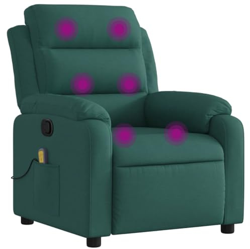 vidaXL Massagesessel Dunkelgrün Stoff