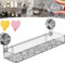 Raidley No-Drill Clear Wall Caddy - Bathroom Storage Shelf with Suction Cup, Transparent Acrylic Rectangle (Silver)