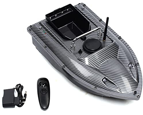 XUEMANSHOP Köderboot, 500m Fernbedienung Futterboot mit Fischfinder & Fernsteuerung, 1,5 kg Tragfähigkeit, LED-Nachtlicht, Einfache Ablage, Lange Standby-Zeit