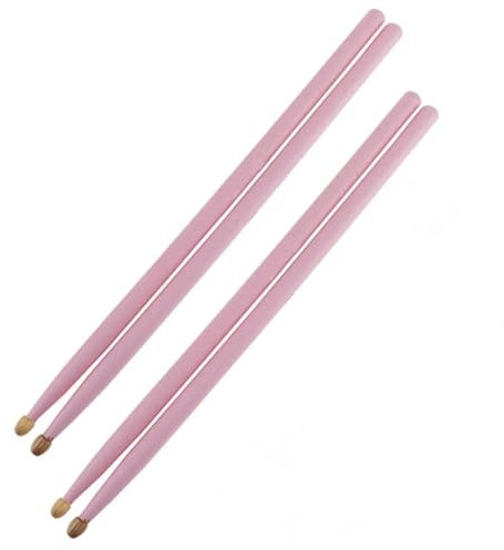 2 Paar 5A Bunte Drumsticks Aus Ahornholz Mit Holzspitze Für Drum-Set Schlagzeug Sticks Set (Color : Pink)