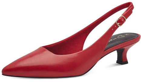 MARCO TOZZI Damen Slingpumps Spitz Kleiner Absatz, Rot (Red), 39 EU