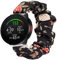 Blueshaweu Bracelet Compatible avec Polar Smartwatch,en Tissu Imprimé Élastique Bracelet de Montre du Polar Unite/Ignite/Ignite 2/Ignite 3/Pacer Smart Watch (20mm, Fleurs noires)