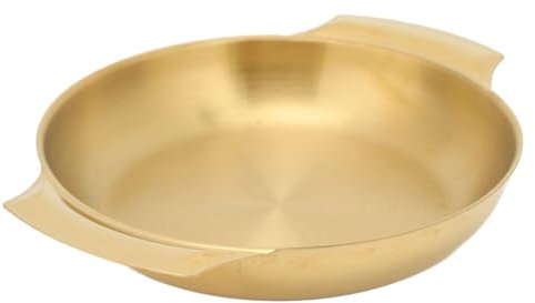 Luocute Paella de Acero Inoxidable, Sartén Grande, Sartén para Tortilla, Plancha, Cocina Gigante, Sartén de Inducción, Apta para Lavavajillas y Horno, Calentamiento Uniforme, Olla de (M)