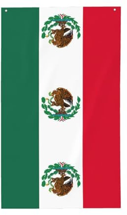 Bandera de México con manga para mástil, resistente, duradera, para interiores y exteriores, banderas decorativas duraderas (2 x 3 pies)