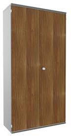 Geramöbel Flügeltürenschrank, 4 Dekor-Einlegeböden, abschließbar, 1000x425x1920, Nussbaum/Onyx