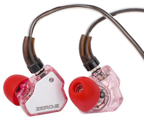 LINSOUL 7Hz x Crinacle Zero:2 In-Ear-Monitor, Aktualisierter 10mm dynamischer Treiber IEM, kabelgebundene Ohrhörer, Gaming-Ohrhörer, mit OFC IEM-Kabel für Musiker(Rosa)