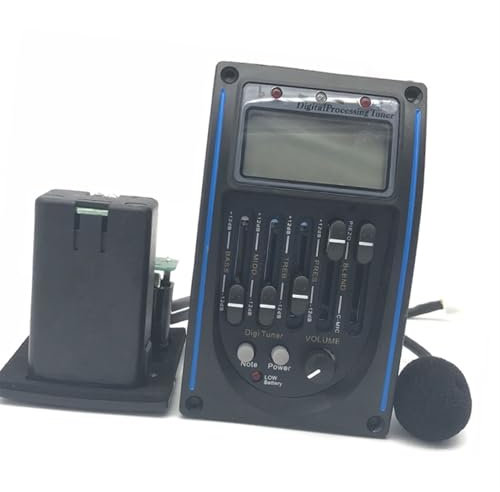 Amplificador Piezoeléctrico De Micrófono Para Pastilla De Guitarra Folk LCD De 5 Bandas Con Placa De Micrófono