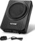 VEVOR Untersitz Auto Subwoofer 400 W 203 mm schlanker Auto Subwoofer mit Stromversorgung, Subsystem mit eingebautem Verstärker, Hoch-/Niedrigpegel-Eingang und Lautstärkeregler für SUVs Lkws