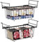 iSPECLE Chest Freezer Organiser - 2 Pack Small Wire Baskets for 198L Chest Freezer Add Space Hanging Storage Baskets Easy to Sort and Get Foods from Bottom with Adjustable Handles, Black