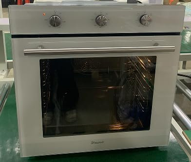 Forno Elettrico da Incasso Disaenvir 60 cm Autosufficiente, Bianco, 60L 2,2kW, Timer, Funzione Pizza, 6 Funzioni, Con Grill & Vassoio da Forno Smaltatol, Riscaldamento Rapido