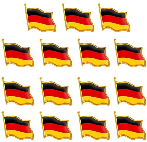 15 Stück Deutschland Anstecker, Deutschland Pin, Fahnen-Design Anstecknadeln für Fans