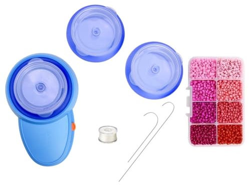 Hxhsgmeh Electric Bead Spinner Set Bead Loader Tool Set Stringing Bead Loader Holder for DIY Jewelry Making Battery Operated