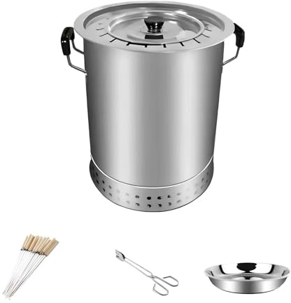 PQPQLI Barbacoa De Carbon Barril, Barbacoa Portatil - Barbacoa Carbon, Fabricado En Acero Inoxidable para 3-5 Personas para Camping, Jardín Y Balcón, Barbacoa Al Aire Libre