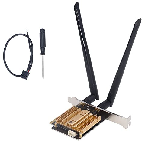 Denash WiFi 6e PCI E Drahtloser Adapter AX210 CHIP Long Getriebeabstand WiFi -Adapter für 11/10 64 -Bit Desktop Computer mit 2x6DBI Antennen für eine Breite Kompatibilität