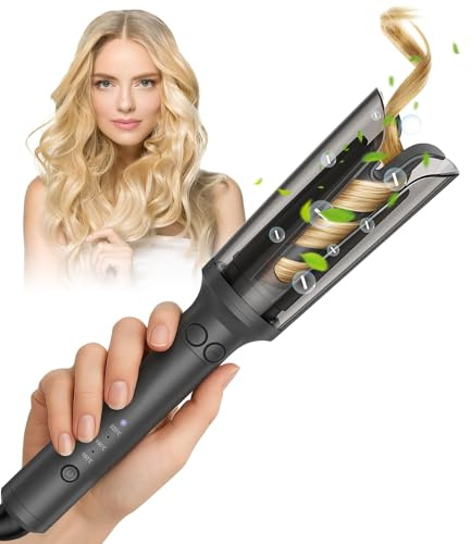 Souvik Arricciacapelli Automatico, Professionale Ferro Arricciacapelli 23mm con 3 Temperature, Anti-Scottatura Promemoria intelligente, Anti-Groviglio Curling Iron per Ricci Perfetti