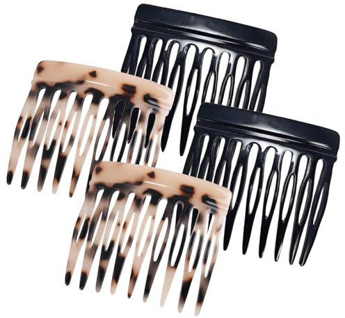Xanthelle Haarkamm, 4 Stück Kleine French Combs zum Stecken, Dekorativer Steckkamm für Feines Dünnes Haar Damen