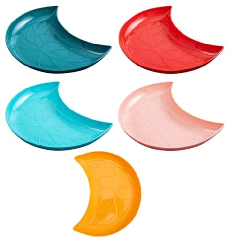 BESPORTBLE Set 5 Pezzi Vassoi da Frutta in Pp Facili da Pulire, Piatto Decorativo per Snack e Dessert per Conservare Cibo e Feste Colore Casuale