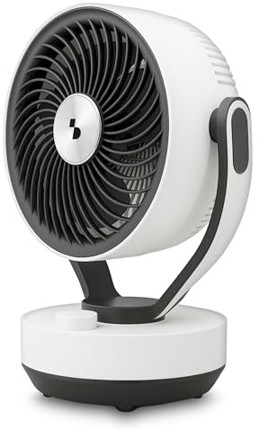 BEPER P206VEN261 Circolatore d’Aria da Tavolo con Diffusore Aromi, Ventilatore Compatto 2 Velocità, Oscillante 60°, Inclinazione 90°, con Porta Oli Essenziali, 50W