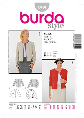Burda Schnittmuster #8949 Damen Kurzjacke im Trachtenstil Gr. 34-46 Nählevel 2 (leicht)