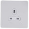 Schneider Electric GU3450WPW Ultimate Screwless Flat Plate, Unswitched Single Power Socket, Single Pole, Painted White with White Insert, 13 A, 1 Gang