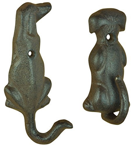 Esschert Patère Queue d'animal en Fonte (Lot de 2) Chien