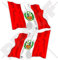 PERU Peruanische Staat Wehende Flagge, Marine Fähnrich Südamerika 120mm Auto & Motorrad Aufkleber, x2 Vinyl Stickers (Links - Rechts)