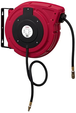 ELMAG Schlauchaufroller EUROREEL AIR 8/10 | 10 m Schlauch | Ø 8x12 mm | 15 bar | Zuleitung 1,5 m | Wandmontage | Druckluftschlauch