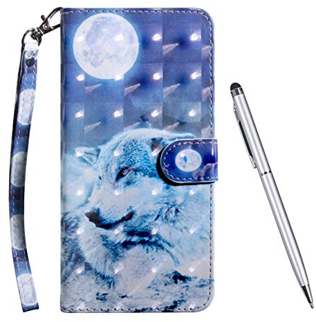 TOUCASA Hülle für iPhone 6,Handyhülle für iPhone 6S,Brieftasche PU Leder Flip [3D] Case Magnetverschluss Handytasche Klapphülle für iPhone 6/iPhone 6S,Mond Wolf