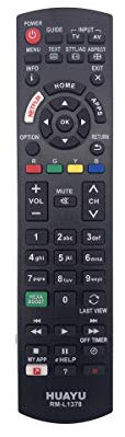 HUAYU RM-L1378 PANASONIC TV Replacement remote – Works with ALL PANASONIC televisions (LED,LCD,Plasma) – Ideal TV replacement remote control with same functions as the original remote - black