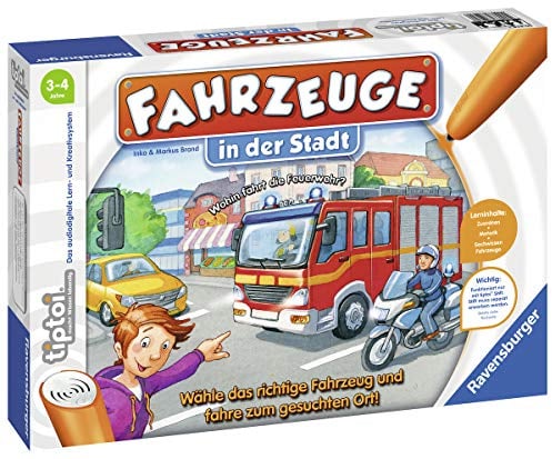 Ravensburger tiptoi 00848 - „Fahrzeuge in der Stadt“ / Spiel ab 3 Jahren/Wähle das richtige Fahrzeug und fahre zum gesuchten Ort!