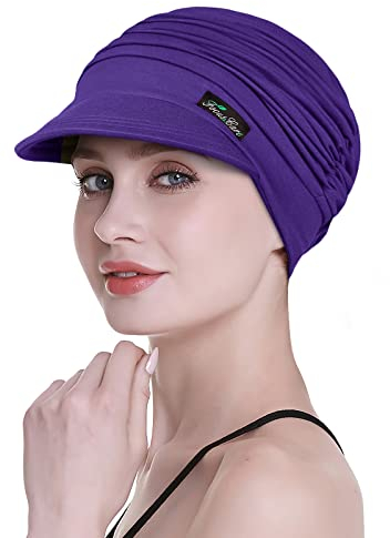 FocusCare Zeitungsjunge Mütze, Chemo Hair Loss Sensitive Scalp Headcover Baumwollmütze für Chemo