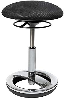 moebel-eins SITNESS BOB Drehstuhl/Hocker, Material Stoff/Aluminium, schwarz