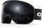 Odoland Skibrille Erwachsene Ski Goggles für Damen und Herren Jungen,Sphärisch Snowboardbrille UV-Schutz Kompatibler Helm Anti Fog für Skifahre Verspiegelt Schwarz VLT
