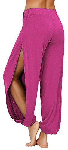 PACBREEZE Pantaloni da donna Yoga Harem a fessura laterale Jogger Active Allenamento Pantaloni della tuta Beach Cover-up - viola - XL