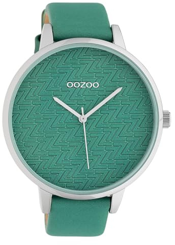 Oozoo Montre à quartz classique pour femme avec bracelet en cuir 45 mm