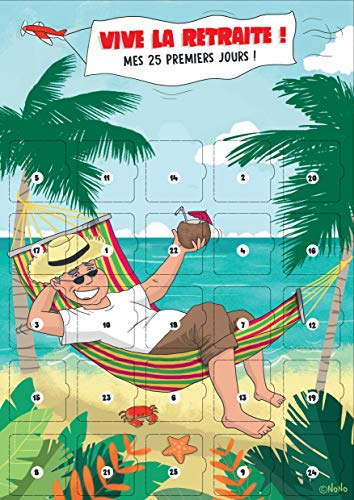 Carte cadeau retraite homme - Calendrier de l'après retraite - 25 JOURS - Grand Format - Cadeau collègue