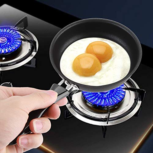 Sarten Huevo Frito, Sartens Pequeñas, Mini Sartén para Cocinar Huevos Antiadherente, Pure Hierro + Recubrimiento Sartén Familiar, Negro(12 cm)