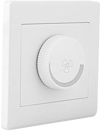 Fafeicy AC 250V 100W 86x86mm Interruptor de Control de Velocidad del Ventilador de luz de Techo, Botón de Panel de Pared para Ventiladores eléctricos y lámparas incandescentes, No