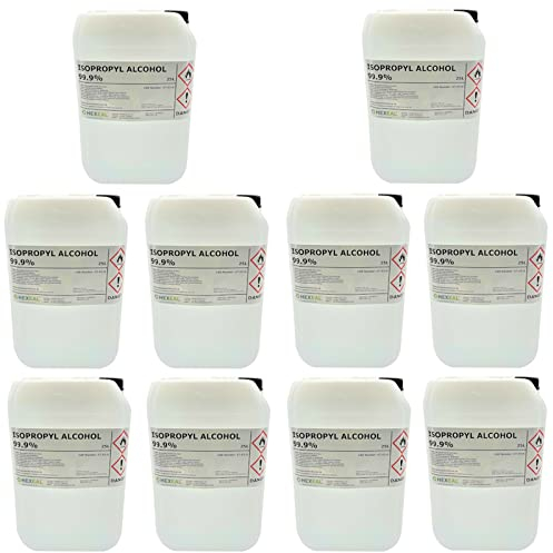 Hexeal Isopropyl Alcohol 250L – 10 x 25L of 99.9% IPA Disinfectant & Sanitiser – Removes Grime on Phones & Electronics – Degreaser, Cleaning Fluid & Solvent for Paint Thinning